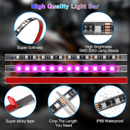 12pcs Motorcycle Led Light Kit With Brake Turn Signal