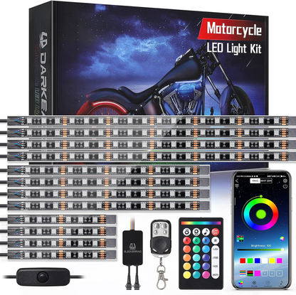 12pcs Motorcycle Led Light Kit With Brake Turn Signal