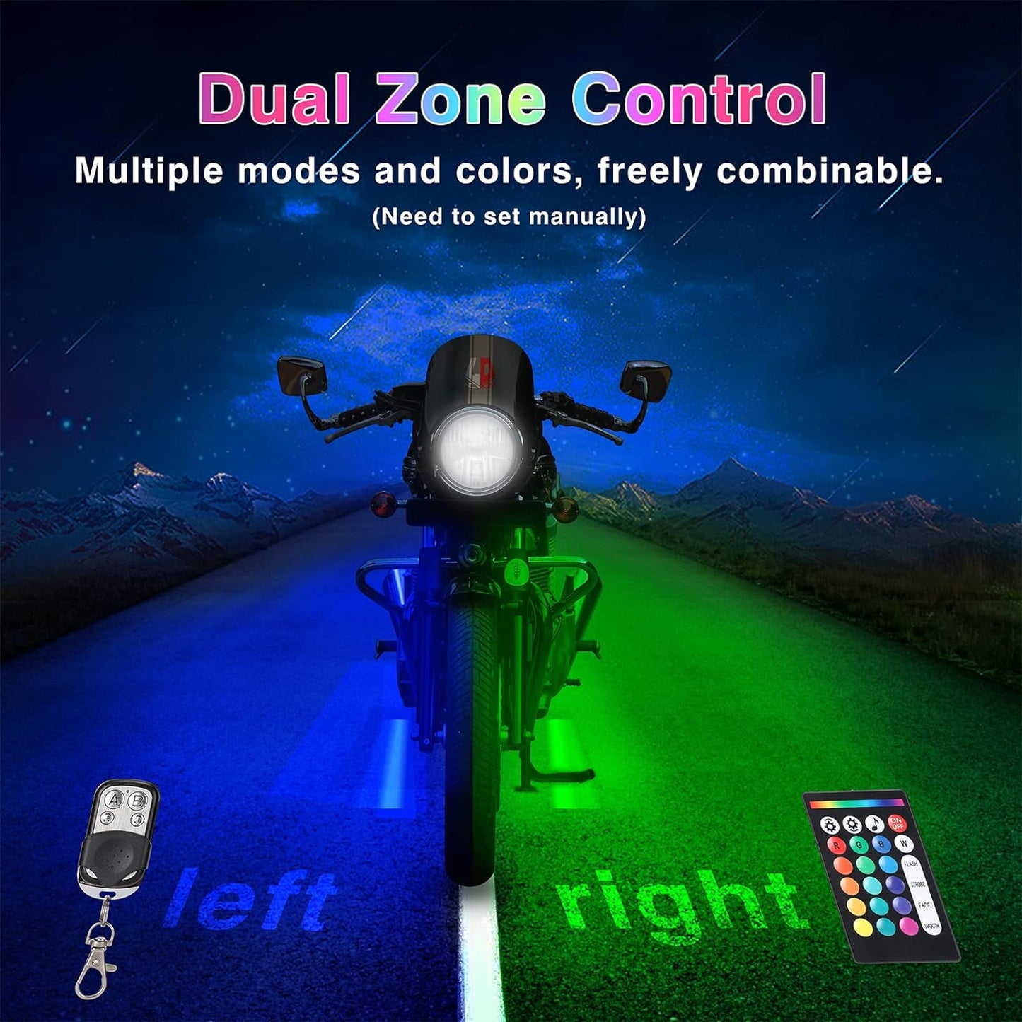 12pcs Motorcycle Led Light Kit With Brake Turn Signal