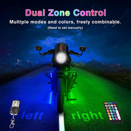 12pcs Motorcycle Led Light Kit With Brake Turn Signal