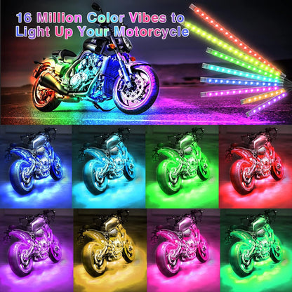 12pcs Motorcycle Led Light Kit With Brake Turn Signal