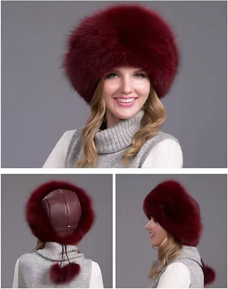100% Natural Fox Fur Hat Women Cap Thick Winter Warm Female