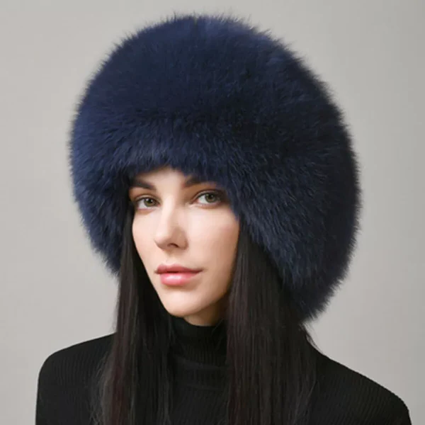 100% Natural Fox Fur Hat Women Cap Thick Winter Warm Female
